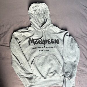 Alexander McQueen Light Gray Hoodie for Men